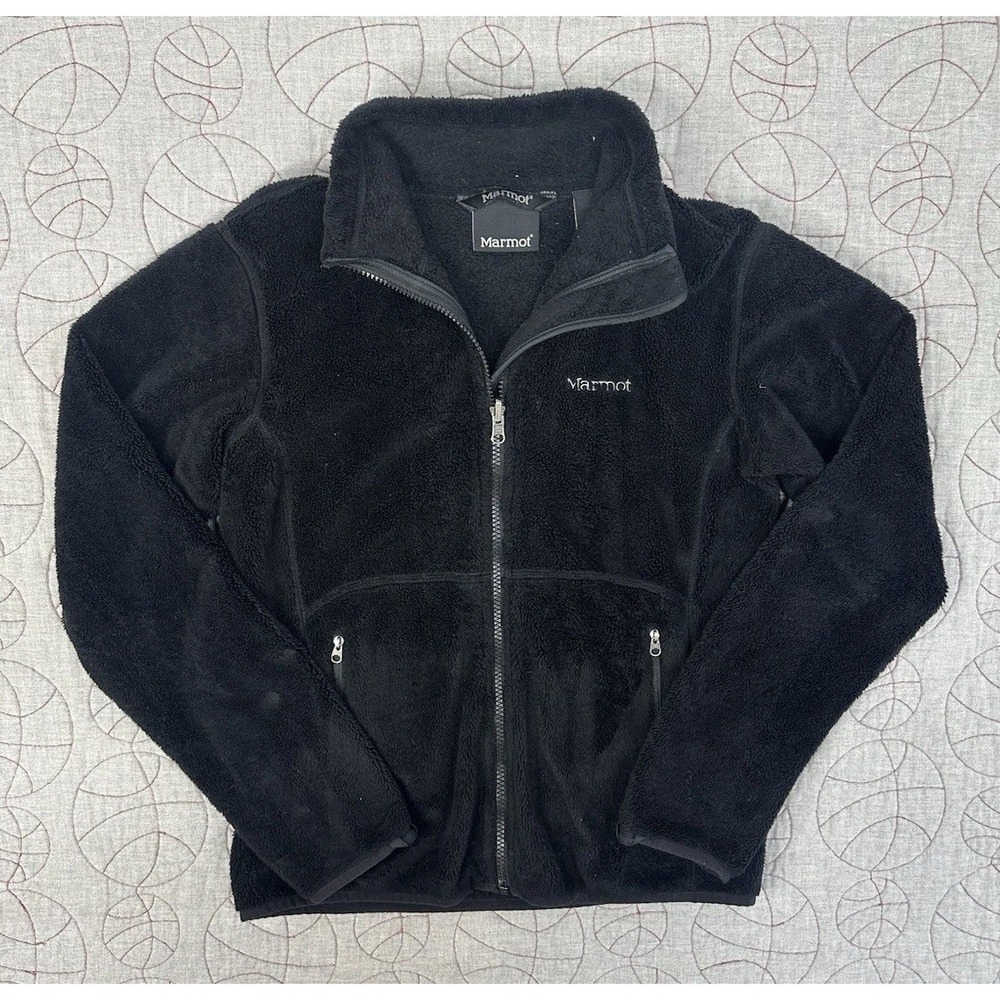 Marmot Fleece Jacket Black Full Zip Plush / Women's Small